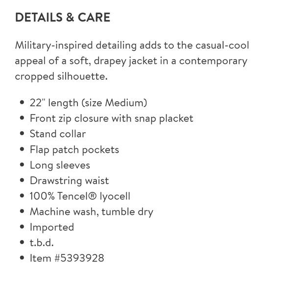 Splendid Wilder Tencel Cropped Military Jacket - Picture 11 of 11